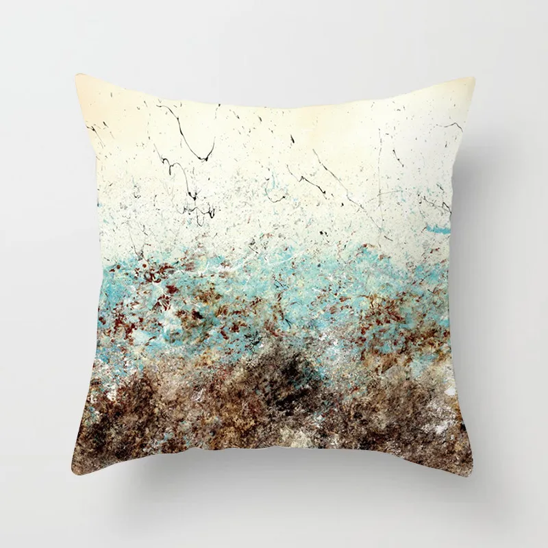 Fuwatacchi Oil Painting Cushion Cover World Map Soft Throw Pillow Decorative Sofa Case Pillowcase | Дом и сад