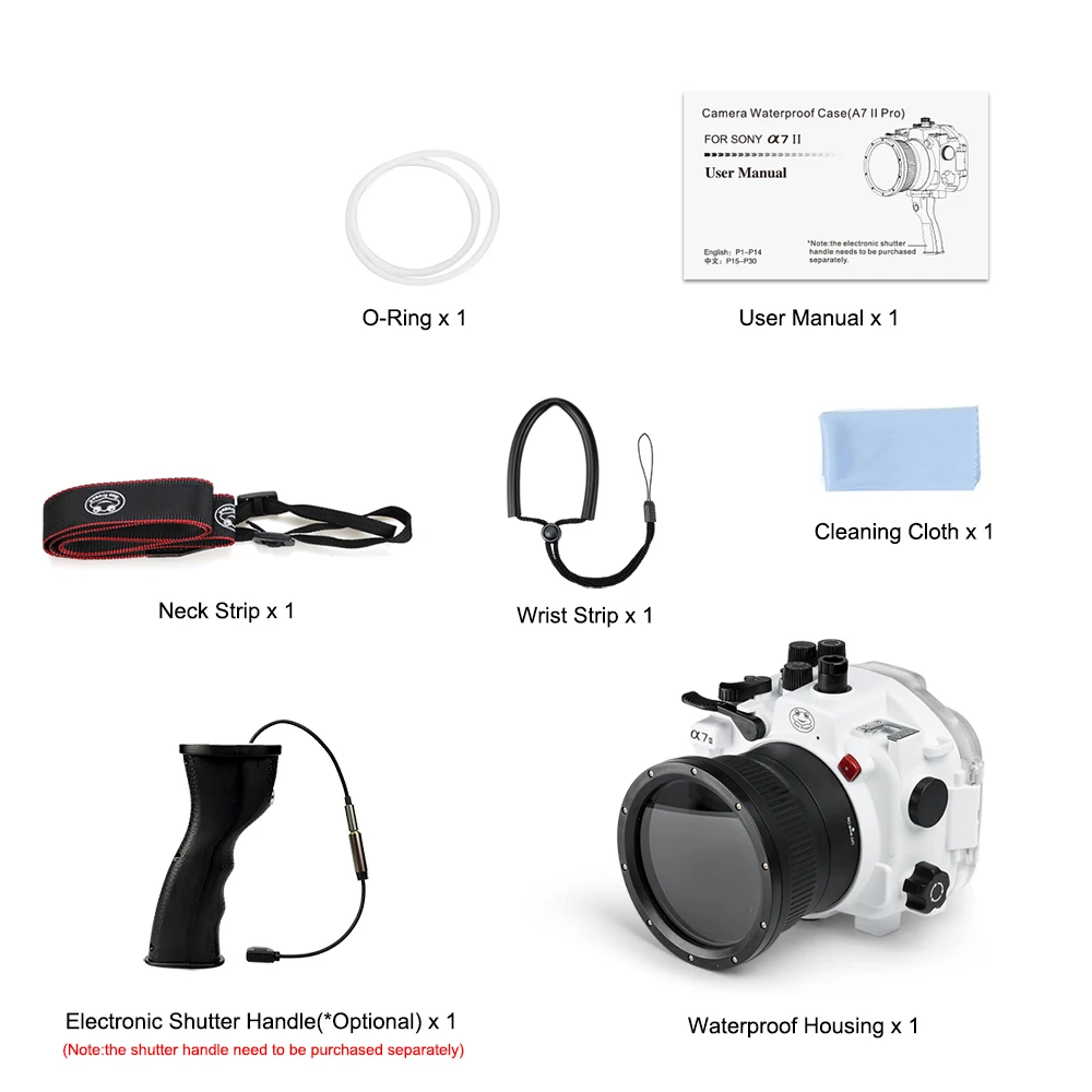 Seafrogs A7 II Pro 40 м/130 футов подводный водонепроницаемый корпус чехол для sony A7 II A7R II A7S II поддержка 28-70 мм объектив с ручкой