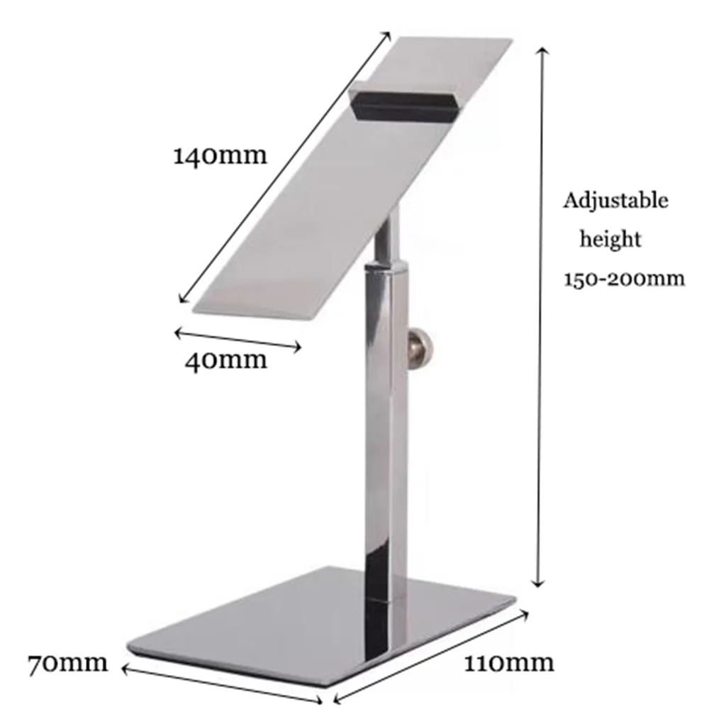 Металлические сияющие серебряные выставочные стенды для обуви стеллажи