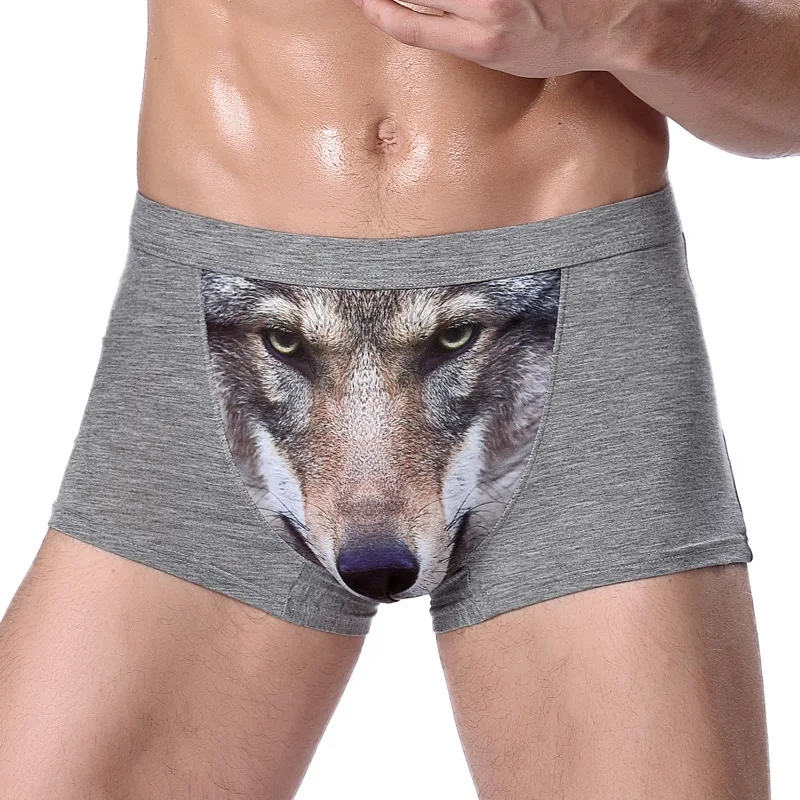 

4XL Gre Unterwsche Lustige Khlen Unterhose Wolf Modal U Konvexen Unterwsche Mnner Boxer Bequeme Weiche boxer shorts mann