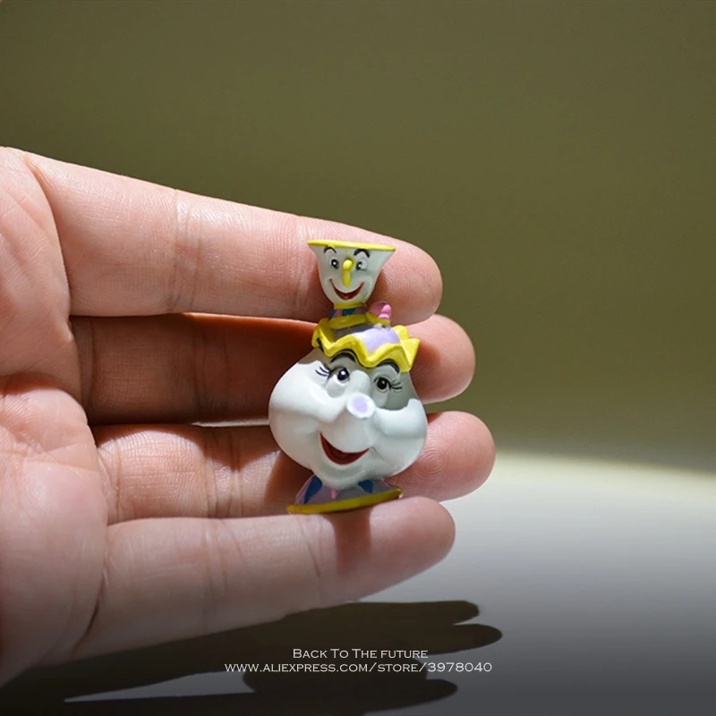 Disney Красавица и Чудовище Миссис Поттс сын 4 см кукла Фигурка аниме мини Коллекция