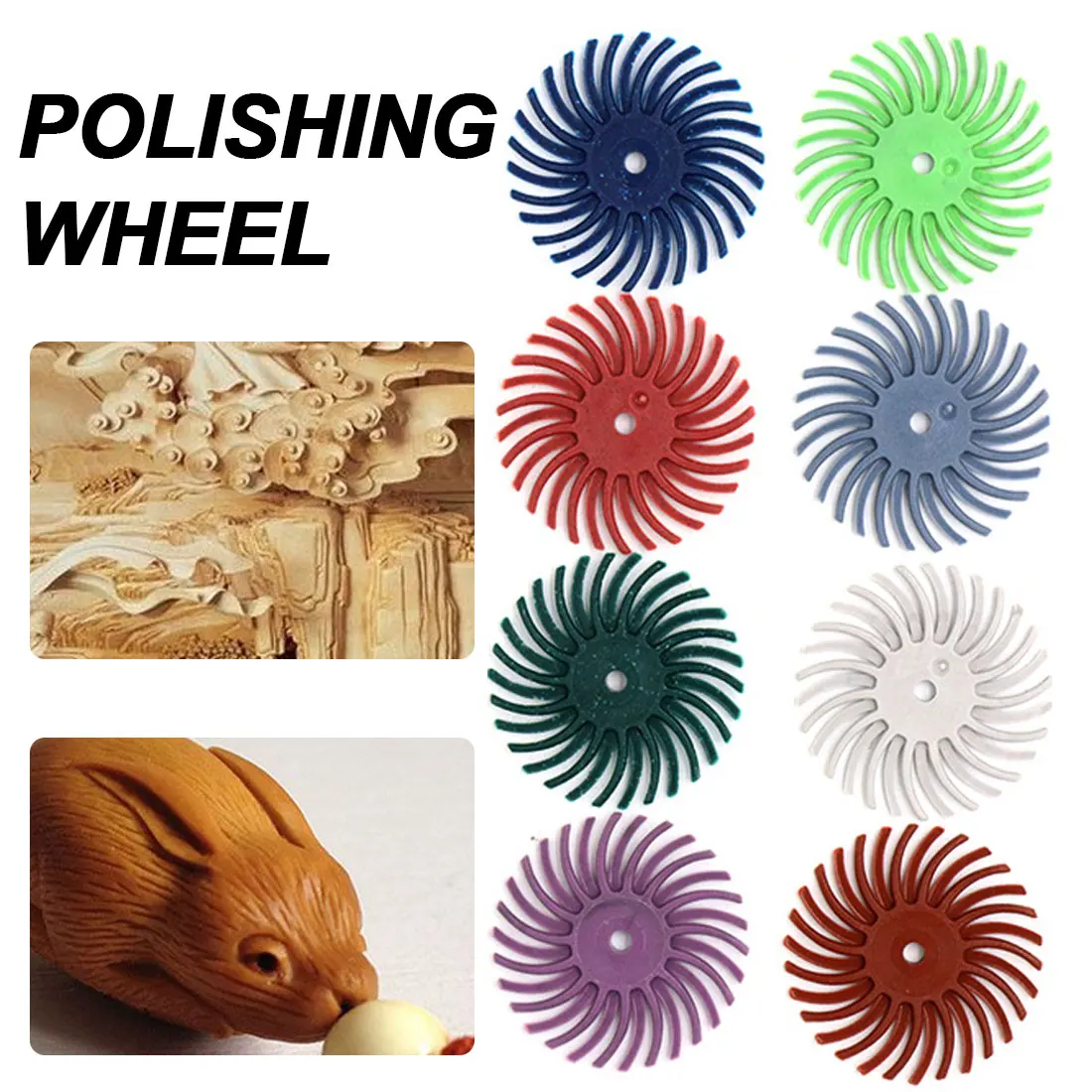 

Polishing Wheel 1 Inch Radial Bristle Disc Kit Abrasive Brush 1/8" 3 2.35mm Shank Detail for Dremel Rotary Tool Accessories