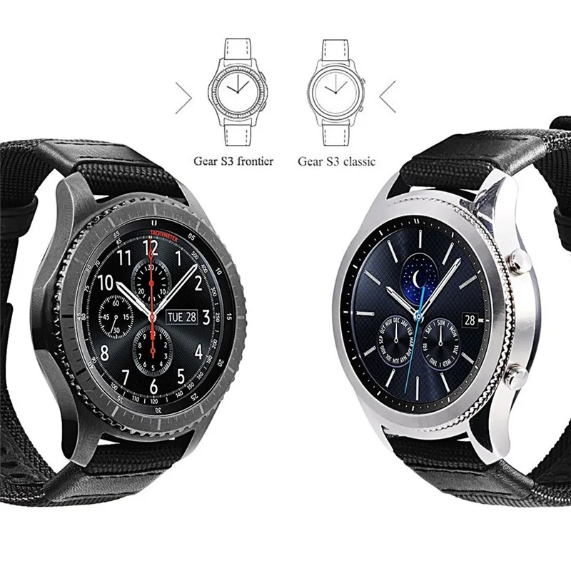 Армейский зеленый холщовый нейлоновый ремешок для Samsung Gear Sports S3 Watch 22 мм Jeep
