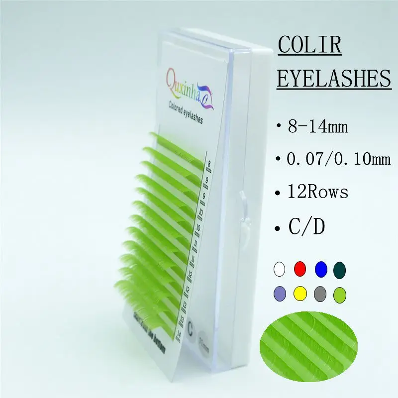 

Color Lashes Purple Blue Brown Green Red White Pink Yellow Eyelash Extensions Individual Colored Eyelashes False Mink Eyelashes