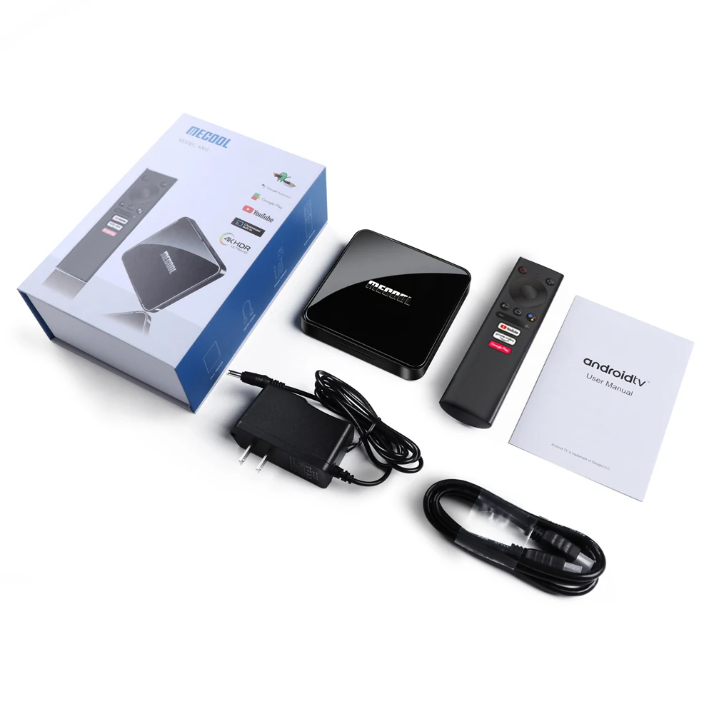 ТВ-приставка Mecool KM3 A Android 10 0 4K HDR S905X2 4 ГБ 64/128 Wi-Fi Blutooth Google сертификат Youtube видео |
