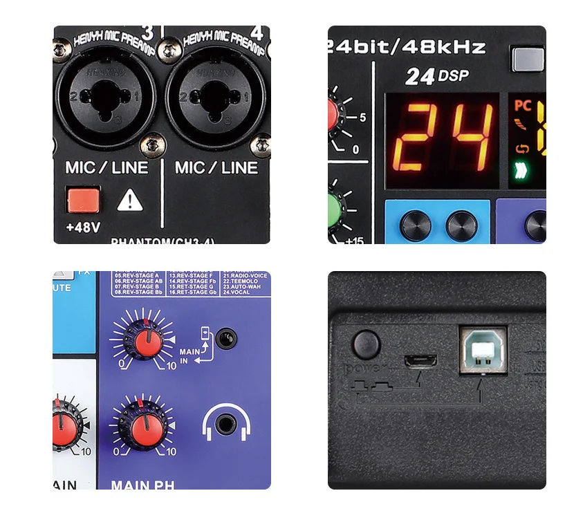 TEYUN 8-channel Professional Portable Mixer Sound Mixing Console Computer Input 48v Power Model Number Certification Origin Type |