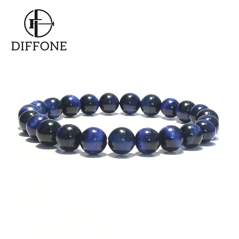 Diffone 8 цветов настоящий натуральный камень тигровый глаз браслет для мужчин и