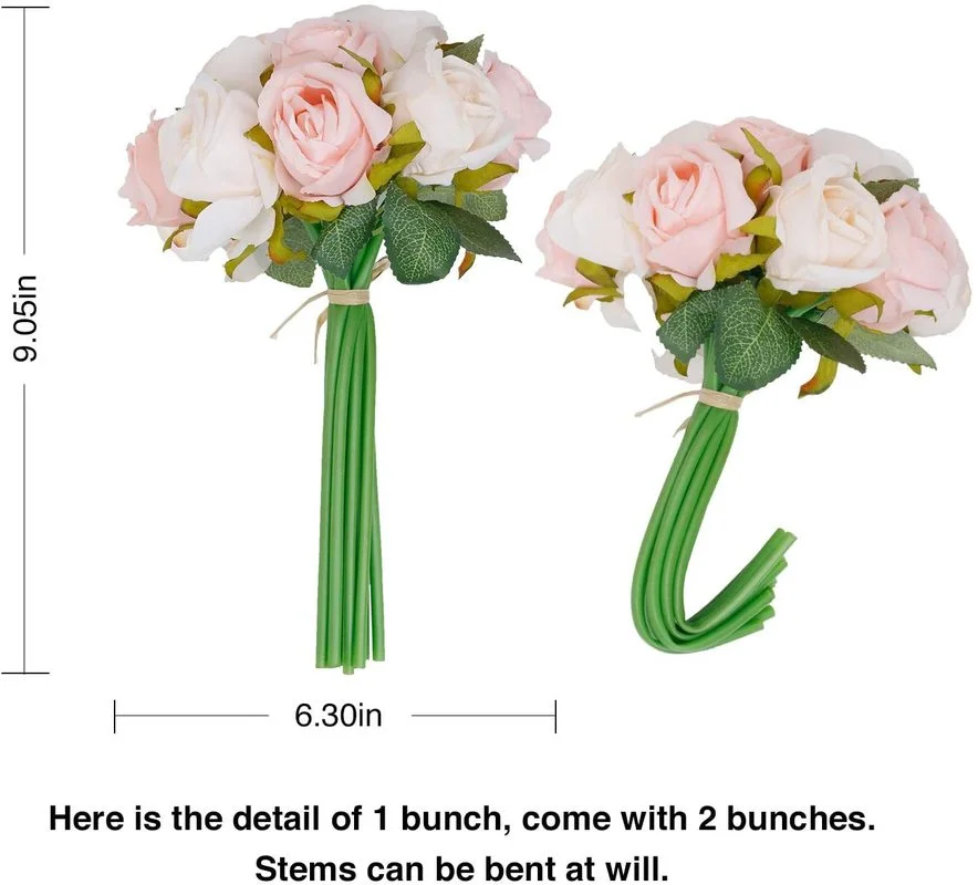 

24Pcs Silk Rose Flowers Artificial Roses Fake Rose for Decoration Wedding Bouquet Party Decoration