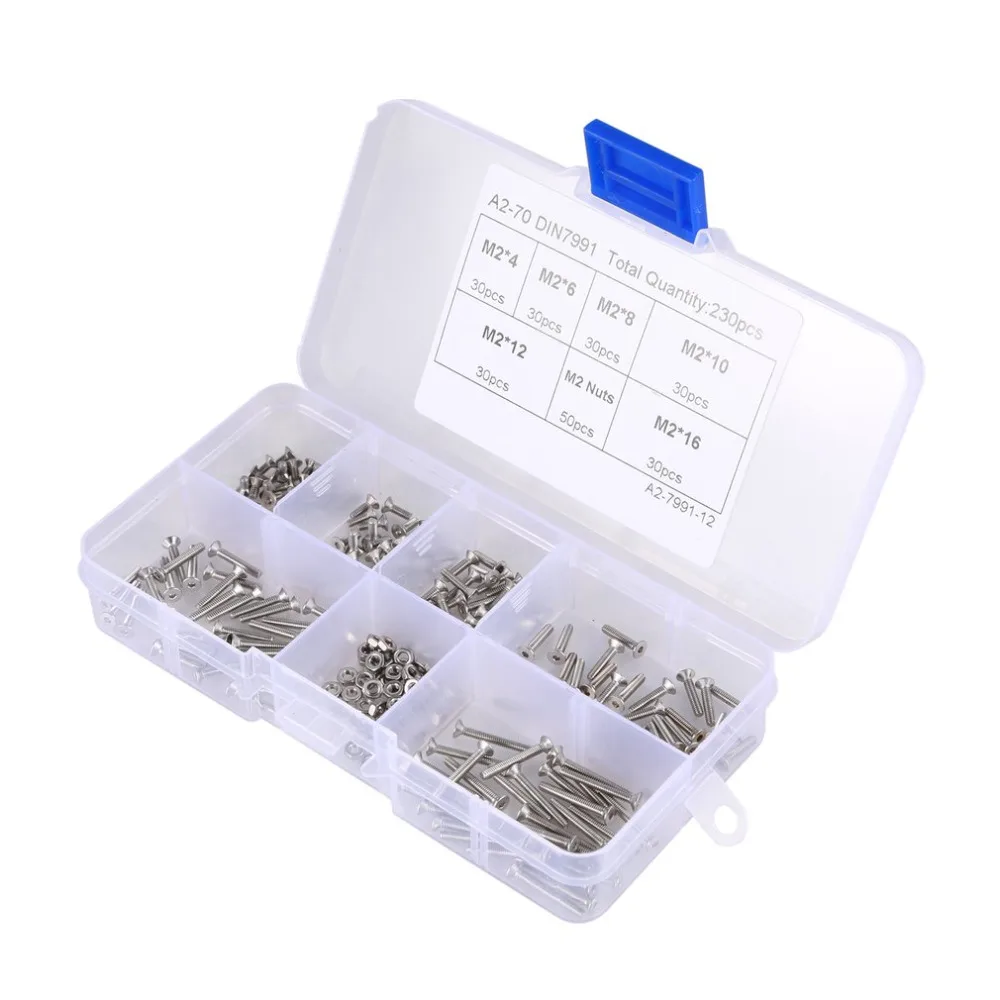 230 шт. M2 с шестигранной головкой болт в форме пуговицы зажимом медной проволоки
