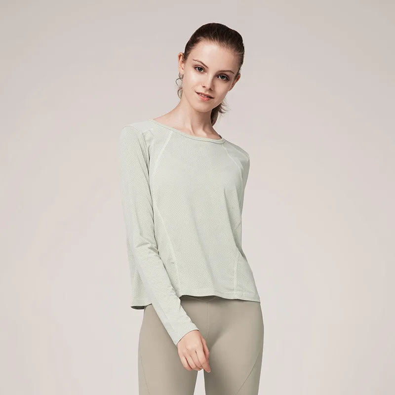 Куртка для йоги Женская дышащая эластичная Спортивная майка с длинным рукавом