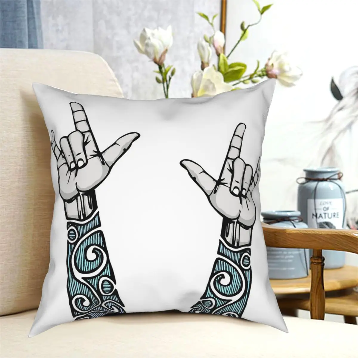 

Наволочка на диванную подушку с принтом из полиэстера