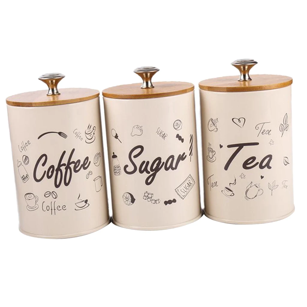 

Creative Metal Storage Jars Kitchen Spice Jar Sugar/Coffee/Tea
