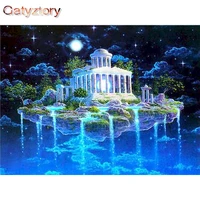 gatyztory 60x75cm oil paint by numbers castle scenery diy painting by numbers on canvas landscape number painting home decor