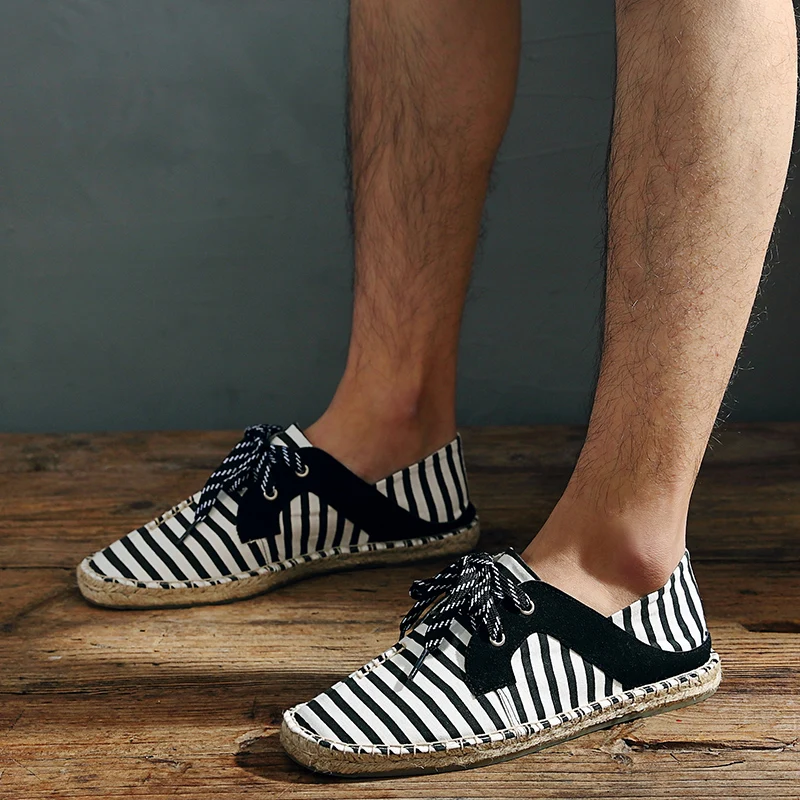 PUPUDA New Fisherman Shoes Breathable Espadrilles Men Fashion Casual Linen Summer Canvas Male Good Quality Sneakers | Обувь