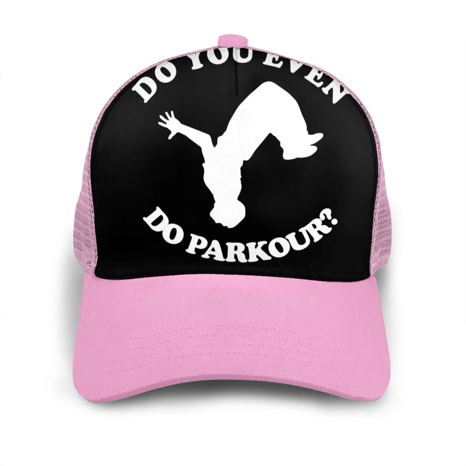 

Parkour Jump Run Freestyle Gift Flat Cap Curved Hat Mesh Cap Parkour Leap To Run Freestyle To Fly Say Funny Backflip Somersault