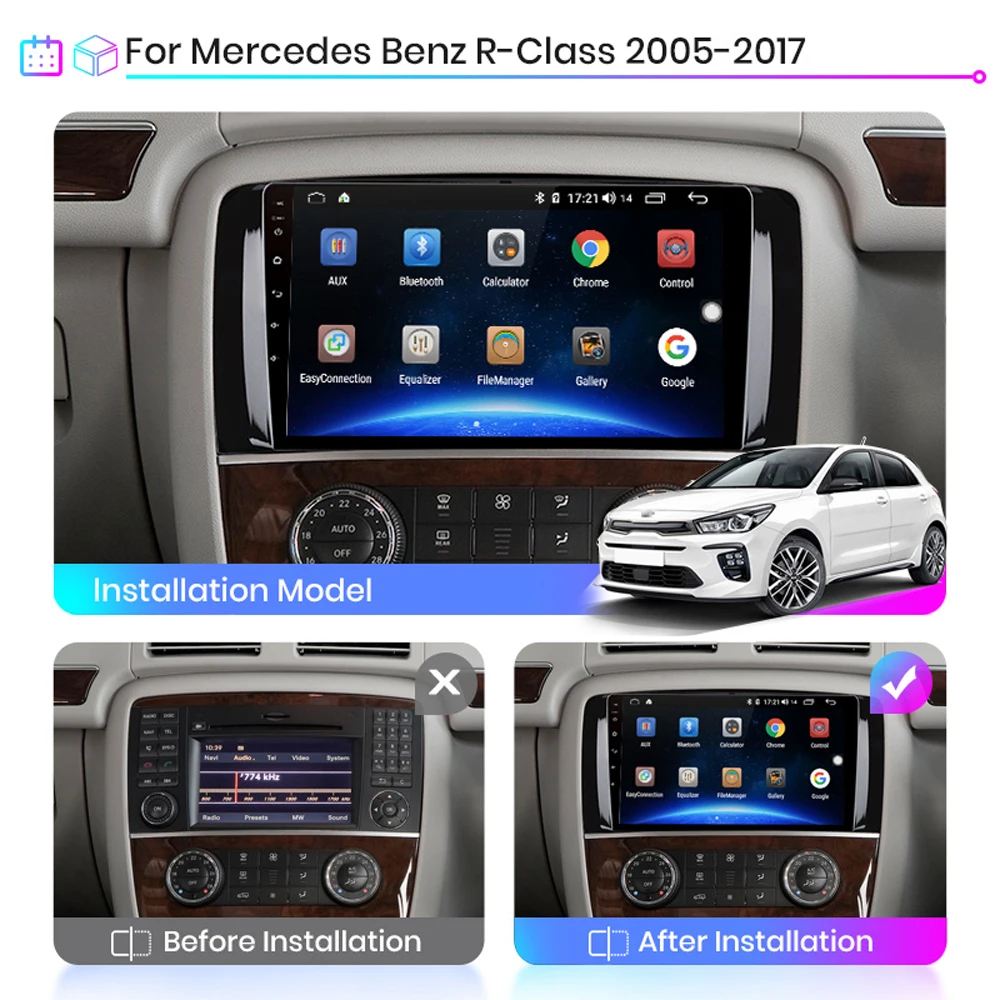2 Din 9 &quotАвтомобильный мультимедийный плеер Android GPS Авторадио для Mercedes Benz R Class W251 R280
