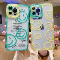 cute funny line smiley shockproof clear silicon phone case for iphone 13 11 12 pro max xs xr x 7 8 plus se 2020 soft tpu cover