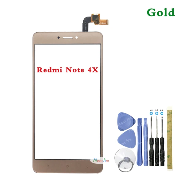 Высокое качество 5,5 ''для Xiaomi Redmi Note 4/Note 4X сенсорный экран дигитайзер сенсор внешняя стеклянная панель объектива Черный Белый Золотой - Цвет: Note4X Gold HaveTool
