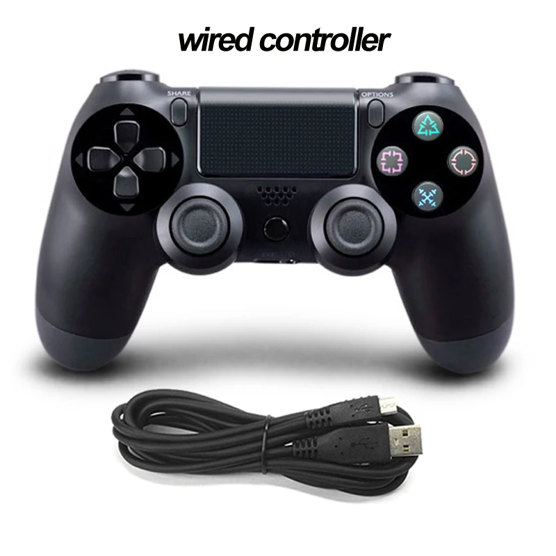 wired black Беспроводной пульт управления Bluetooth для sony PS4 Геймпад игровые устройства с джойстиком для PS3 консоль для Win 7/8/X - Цвет: wired black