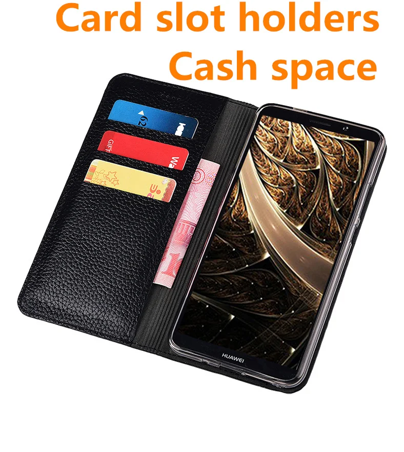 Genuine Leather Flip Standing Wallet Phone Bags For OPPO A9 2020/OPPO A5 A5S/OPPO AX5S Magnetic Book Case | Мобильные телефоны и