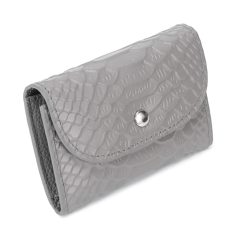 Alligator gray Кошелек из натуральной кожи Женский Повседневный простой женский короткий маленький кошелек портмоне держатель для карт мужская сумка для денег с карманом на молнии - Цвет: Alligator gray