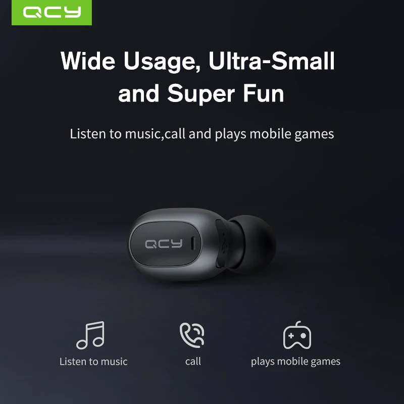 QCY MINI2 Bluetooth наушники с микрофоном беспроводные для музыки бизнеса