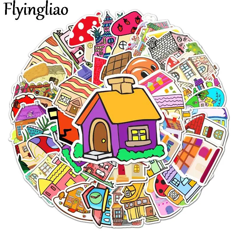 

50pcs Funny Lovely Warm House Cartoon Animation Sticker ForComputer Motorcycle Skateboard Guitar Toy Game Machine Children Gift