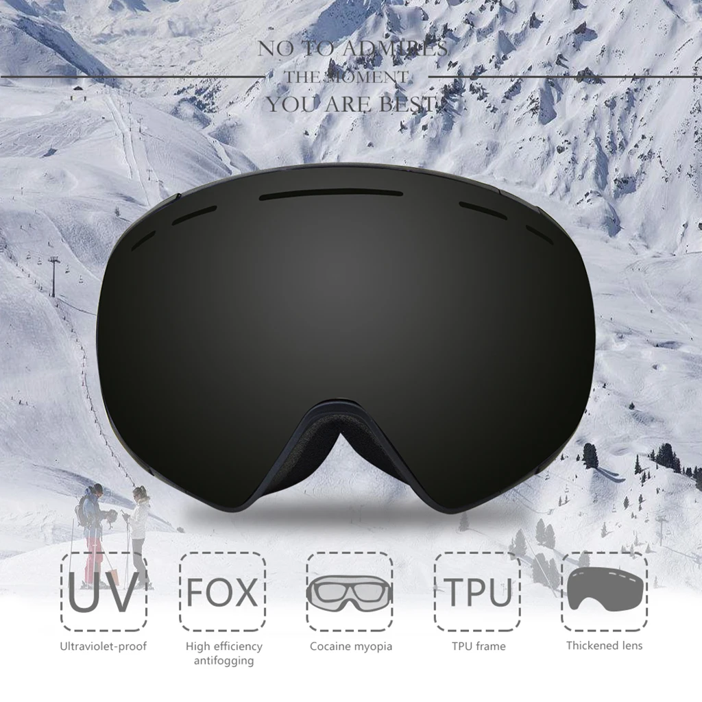 

Anti-Fog Ski Goggles For Men Women Frameless Skiing Skateboard Over Glasses