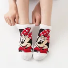 Новое поступление, 1 пара, Короткие хлопковые носки Disney, тапочки, Мультяшные женские нескользящие носки для девочек, носки мышь