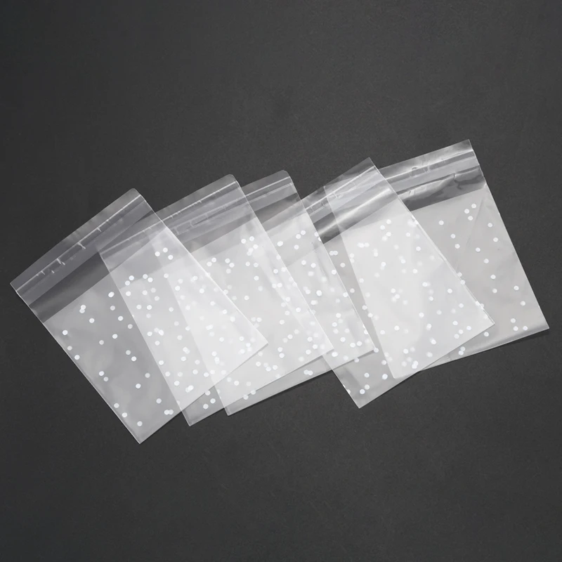 100pcs Frosted Cute Dots Plastic Pack Candy Cookie Soap Packaging Bags Cupcake Wrapper Self Adhesive Sample Gift Bag | Дом и сад