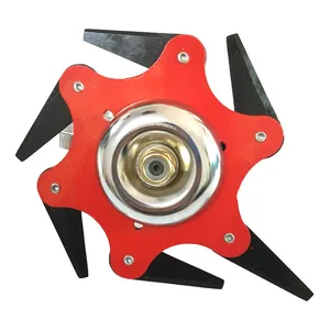 Универсальная Головка триммера с 6 лезвиями для газонокосилки, садовый инструмент, триммер, щетка, лезвия для резки сорняков, стальная Головка триммера 65Mn для изгороди травы