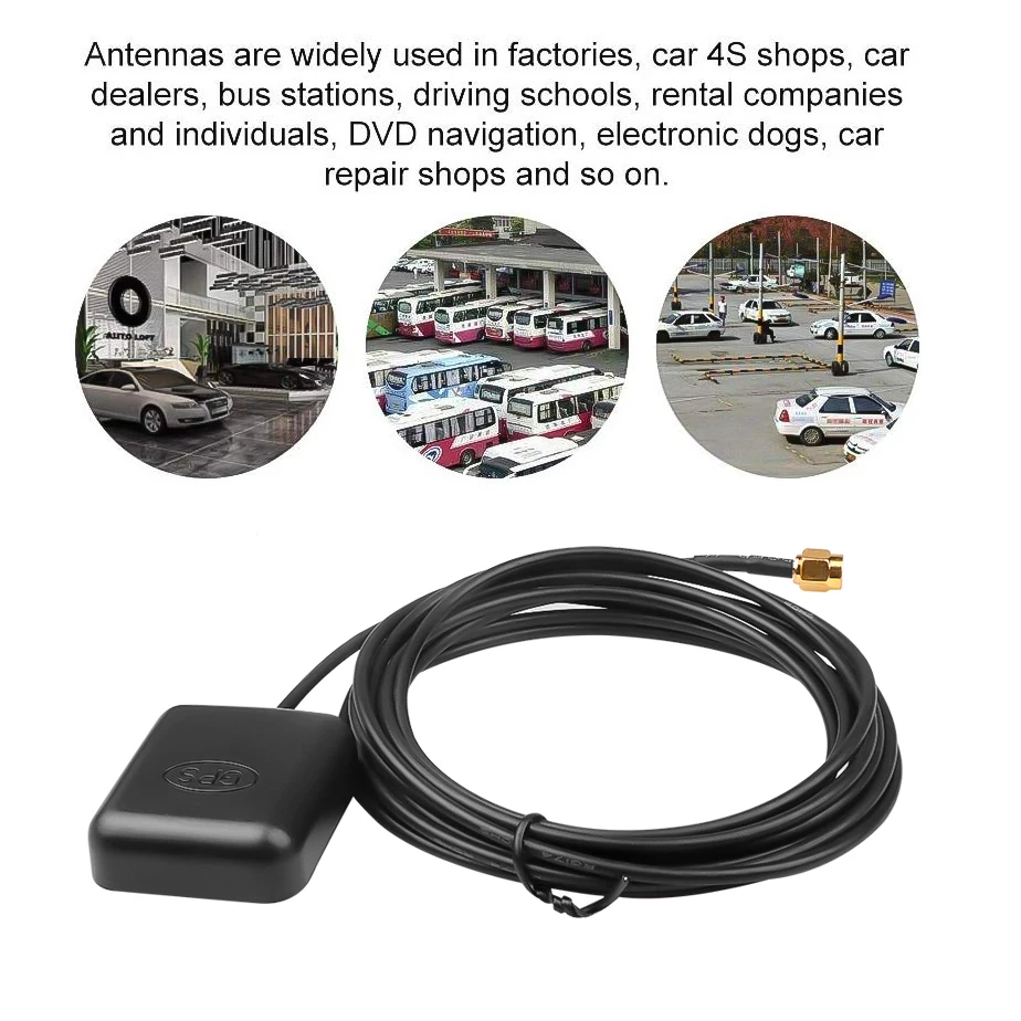 Автомобильная антенна GPS SMA приемник сигнала кабель 3 м магнитное основание для