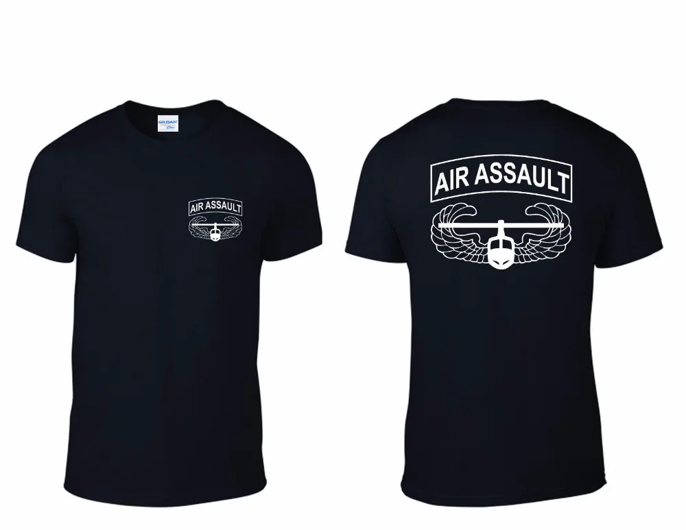 

Летняя новая модная тонкая летняя черная футболка с надписью Air Assault, летняя Классическая хлопковая модная футболка с короткими рукавами и п...