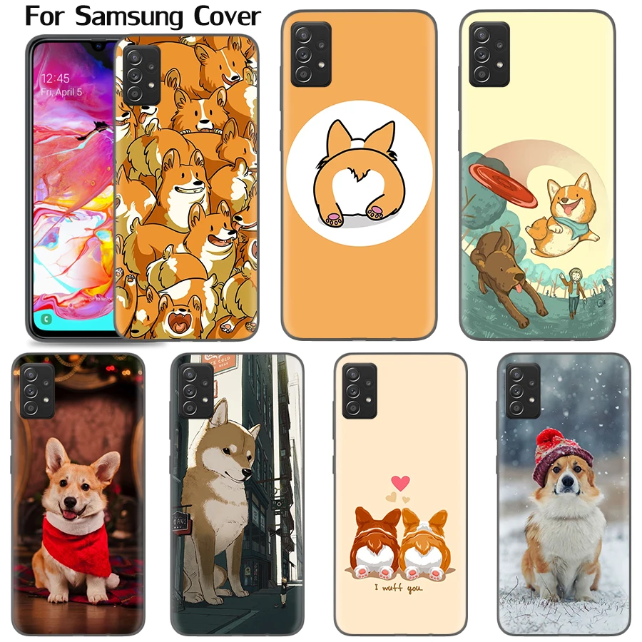 

Dog Corgi Cartoon Case For Samsung A32 A52 A72 A51 A71 Cover Silicone For Samsung A12 A22 A42 A82 A21S A31 A41 A81 A91 Coque
