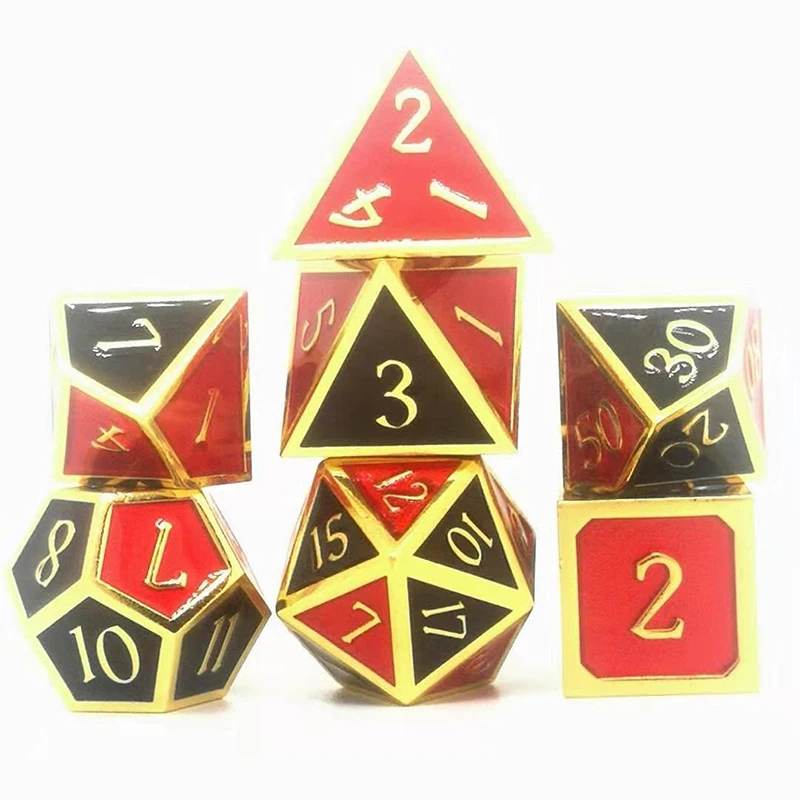 Набор цветных металлических игральных костей 7 шт./лот D4 D6 D8 D10 % D12 D20 аксессуары