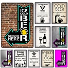 Винтажный плакат с надписью Bar, металлический плакат с Wi-Fi, настенный художественный плакат с венчиком, винные металлические пластины для украшения вина, кафе, бара, дома, паба, алкоголя