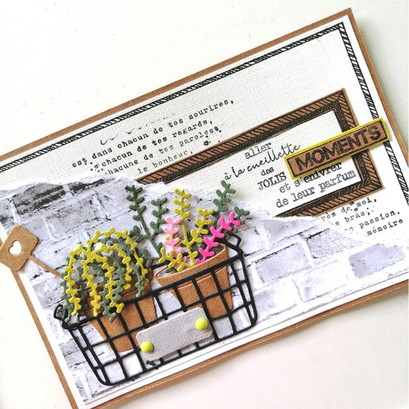 Металлические Вырубные штампы для растений в горшке сделай сам скрапбукинг