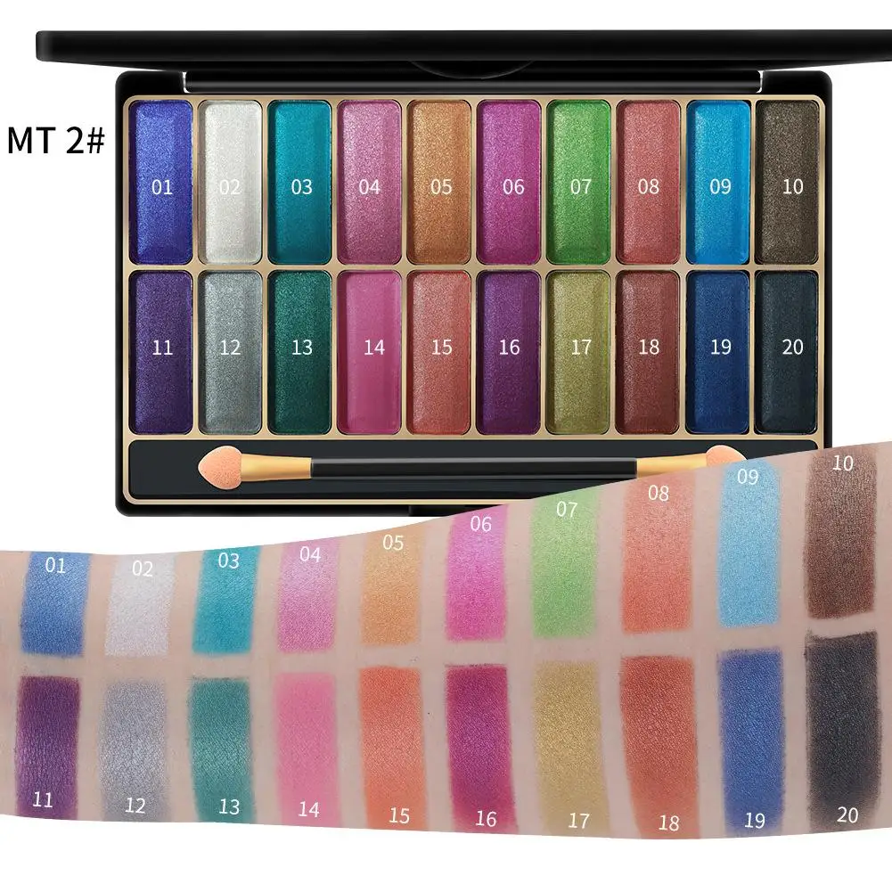 20 Colors Glitter Neon Shining Eyeshadow Palette Waterproof Smoky Eye Shadow Pallete Matte Powder Makeup |