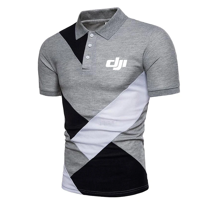 

DJI Professional Pilot Drone 2021 New Summer Comfortable T-shirt Short Sleeve Polo Shirt Fashion Hip Hop Stitching T-shirts