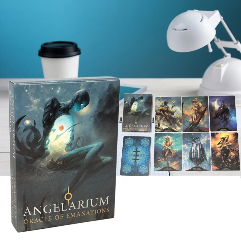 

Angelarium Oracle Of Emanations Full English 33 Cards Deck Tarot Board Game Card Q84C