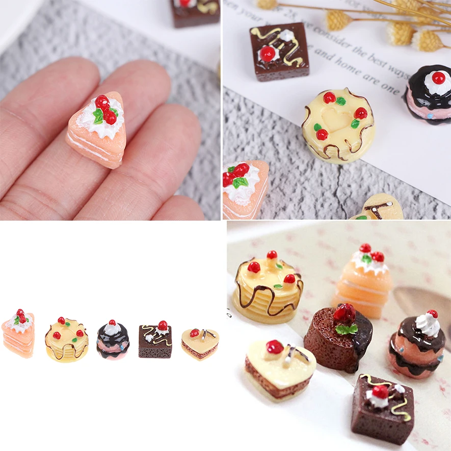 5 шт. моделирование шоколадных тортов миниатюрный Еда фигурка кукольные