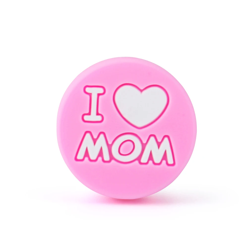 MOM 16 Keep& Grow 5 шт. круглые силиконовые бусы I Love Mom/Dad Детские бусины для прорезывания зубов DIY соски зажимы для прорезывания зубов игрушки грызун Детские Прорезыватели - Цвет: MOM 16