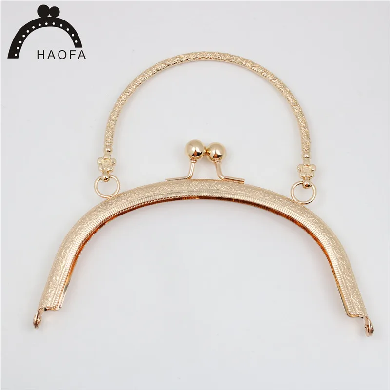 Light Gold HAOFA Новое поступление 16,5 см Arc Pures рамка для Matal винт ручная сумка Рамка DIY тиснение металла Кошелек Рамка 4 шт./партия - Color: Light Gold