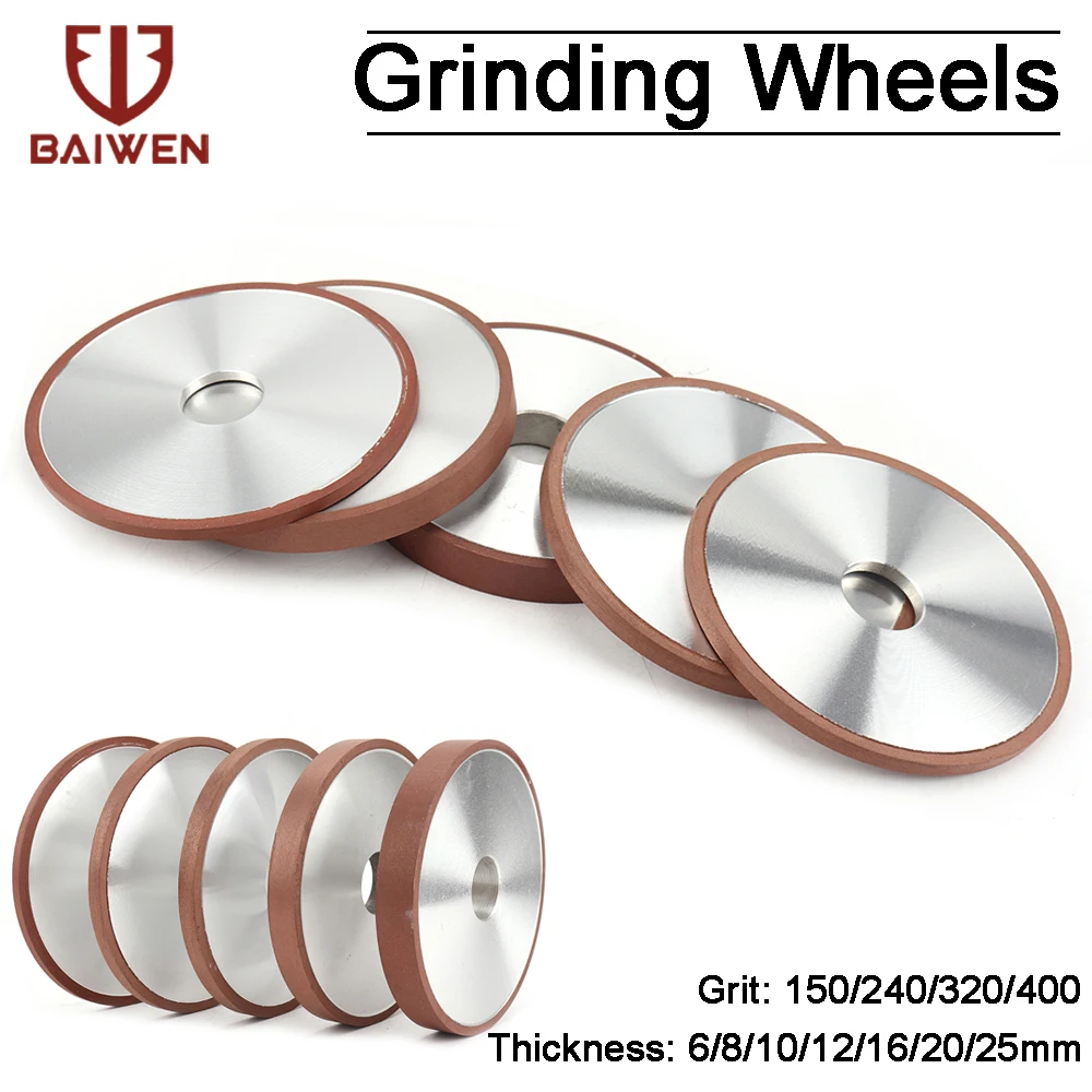 

150mm Diamond Grinding Wheel Parallel Grinding Circle Discs for Tungsten Steel Milling Cutter Tool Grit 80-400 Arbor 1-1/2inch