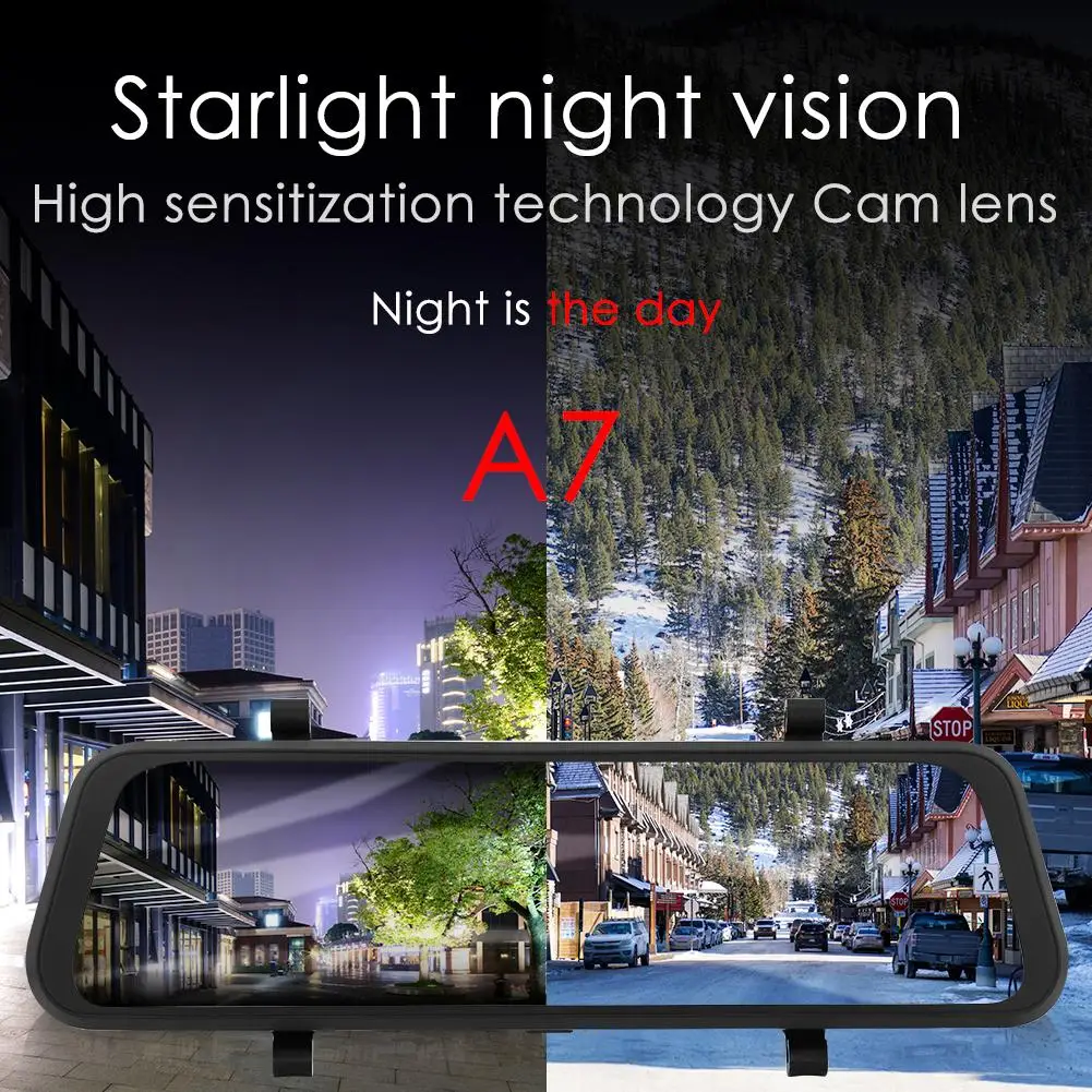 

Anytek A7 FHD 1080P Car DVR Camera 9.66 inch Rearview Mirror Dual Lens ADAS Starlight Night Vision Dashcam Video Recorder