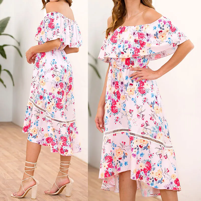 Летние пикантные вечерние платье с разрезом на шее милое Для женщин рукав