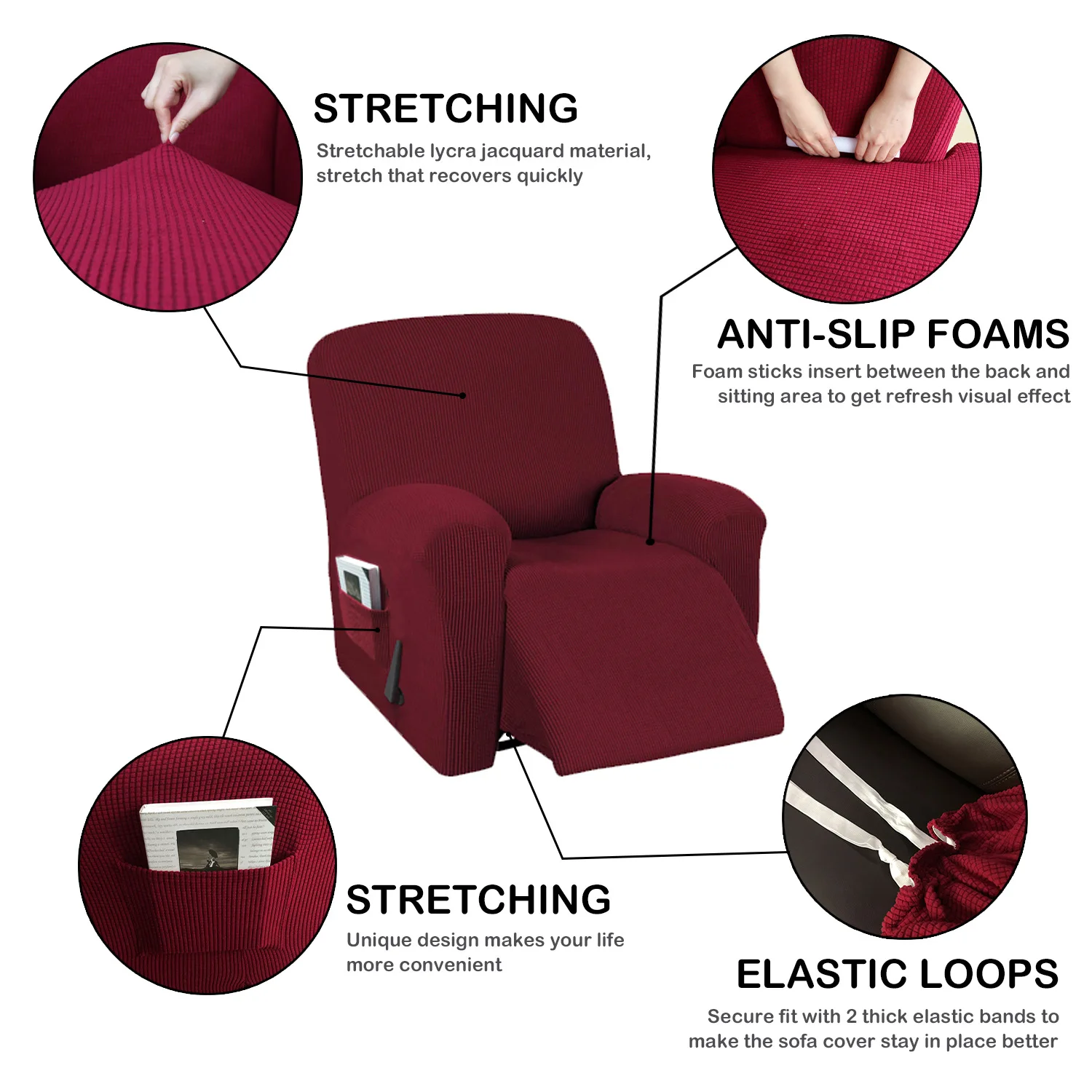 

Lazy Boy Polar Fleece Recliner Chair Cover All-inclusive Massage Sofa Couch Cover For Living Room Waterproof All-inclusive