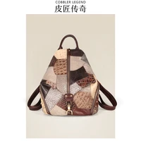 cobbler legend fashion womens vintage backpack genuine leather female travel bags casual shoulder bag for studentteenage