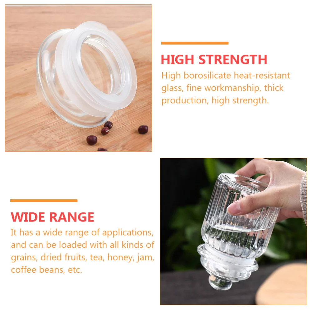 

4pcs Glass Storage Tanks Multifunctional Storage Cans for Home (Transparent)