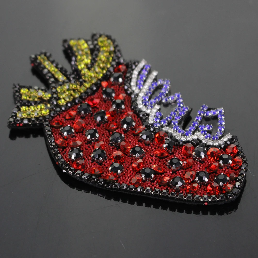 Стразы фрукты Клубника бусины нашивка для одежды Пришивание на бусине